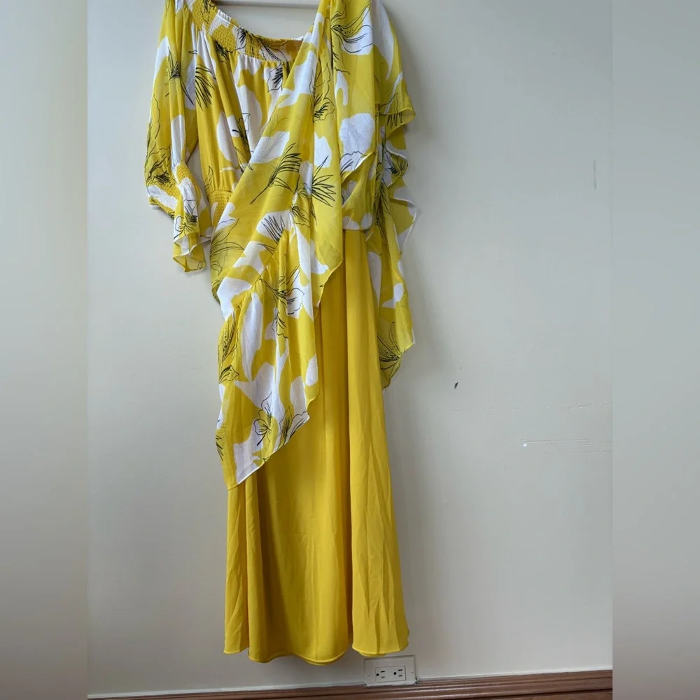 NWOT - Chico's - Yellow and White Floral Maxi Dress - SIZE 14 - Picture 14 of 16